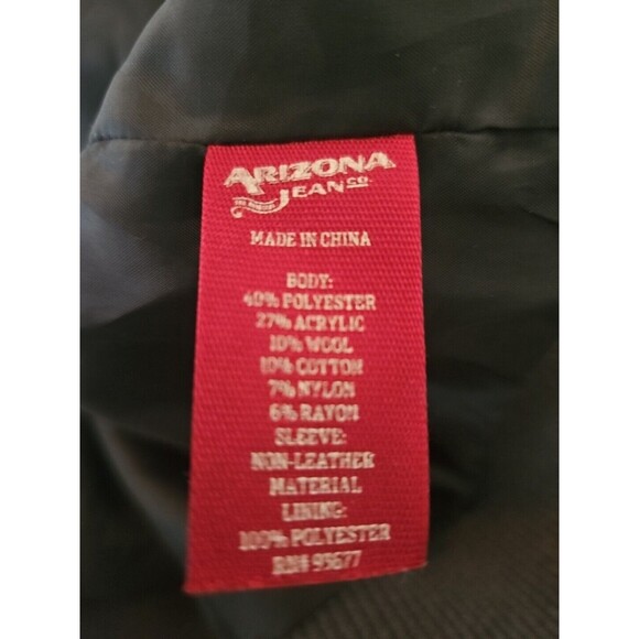 Arizona Jeans Men's Medium Gray Letterman Varsity Snap Wool Blend Jacket - Picture 10 of 10